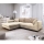 Canapé d'angle convertible avec coffre de rangement en L LAGOA gauche beige/marron