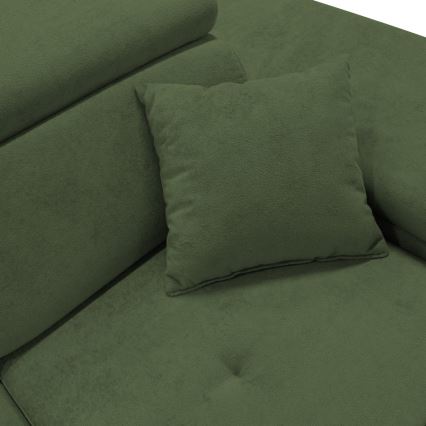 Canapé d'angle convertible avec rangement en L CASTELO droit vert