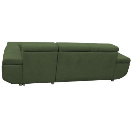Canapé d'angle convertible avec rangement en L CASTELO droit vert