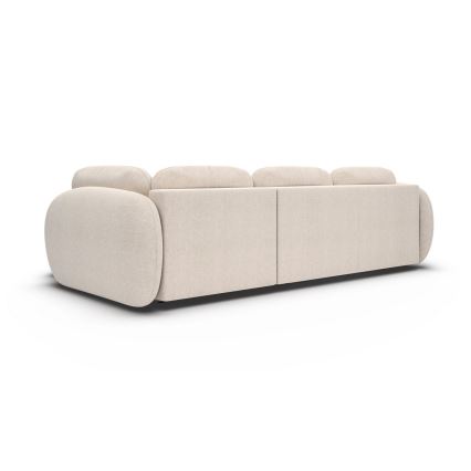 Canapé d'angle convertible avec rangement en L OLBIA droit beige