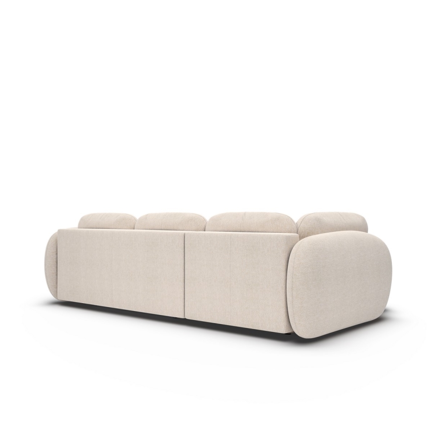 Canapé d'angle convertible avec rangement en L OLBIA gauche beige