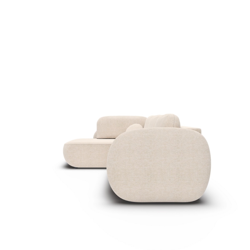 Canapé d'angle convertible avec rangement en L OLBIA gauche beige