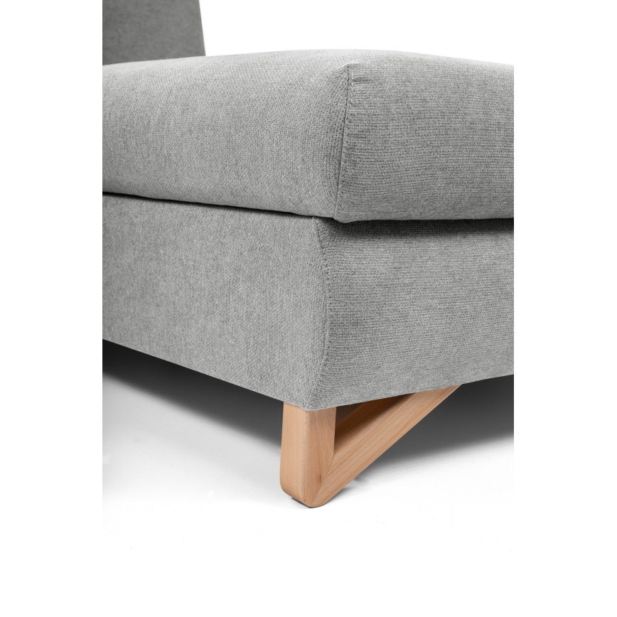 Canapé d'angle convertible rembourré en L AVESTA, coffre de rangement intégré, version droite, gris