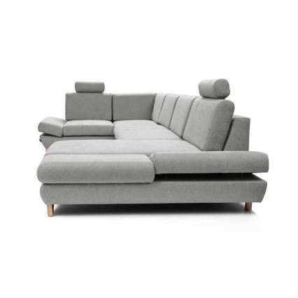 Canapé d'angle convertible en U AVESTA gris avec rangement intégré