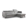 Canapé d'angle convertible en L avec rangement NISA gris droit