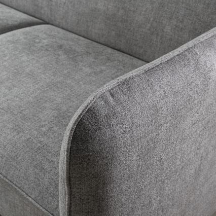 Canapé d'angle convertible en L avec rangement NISA gris droit