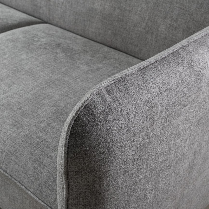 Canapé d'angle convertible en L avec rangement NISA gris droit