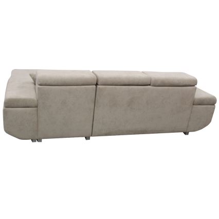 Canapé d'angle convertible en L CASTELO avec coffre de rangement, angle droit, gris