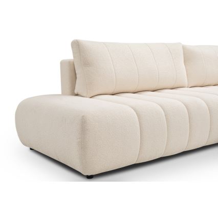 Canapé d'angle convertible en L DESIO, orientation droite, beige, avec coffre de rangement
