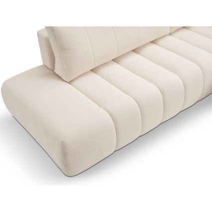 Canapé d'angle convertible en L DESIO, orientation droite, beige, avec coffre de rangement