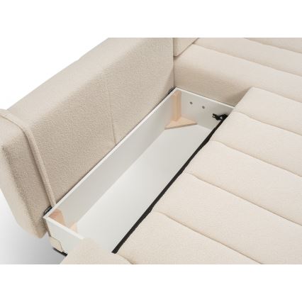 Canapé d'angle convertible en L DESIO, orientation droite, beige, avec coffre de rangement