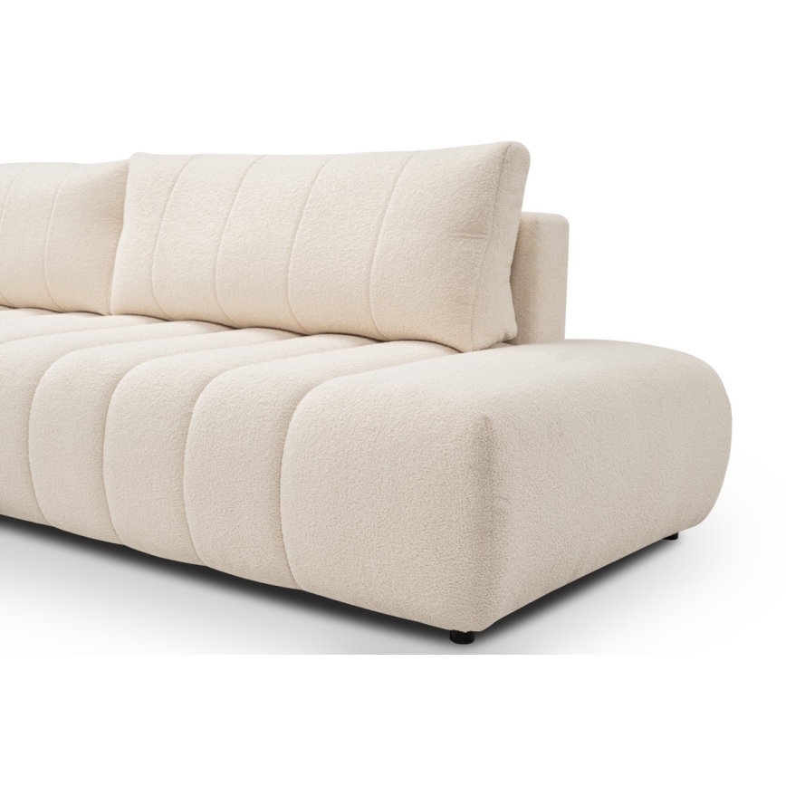 Canapé d'angle convertible en L DESIO, orientation gauche, beige, avec coffre de rangement