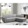 Canapé d'angle convertible en L SERPA avec coffre de rangement, version droite, gris