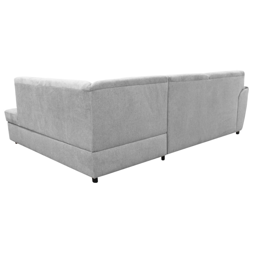 Canapé d'angle convertible en L SERPA avec coffre de rangement, version droite, gris