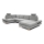 Canapé d'angle convertible en U AVESTA gris avec rangement intégré