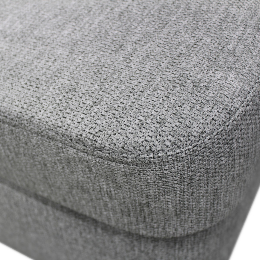 Canapé d'angle convertible en U SERPA, version droite, gris, avec coffre de rangement