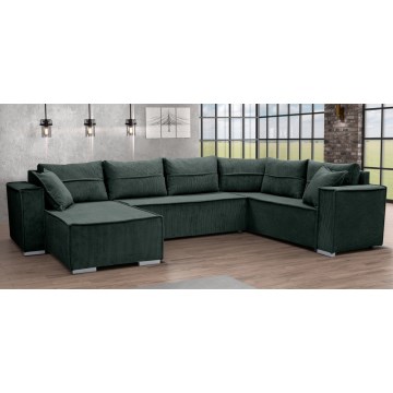 Canapé d'angle convertible en U universel LONDON vert