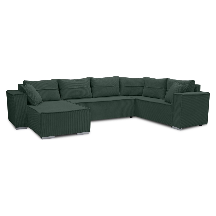 Canapé d'angle convertible en U universel LONDON vert
