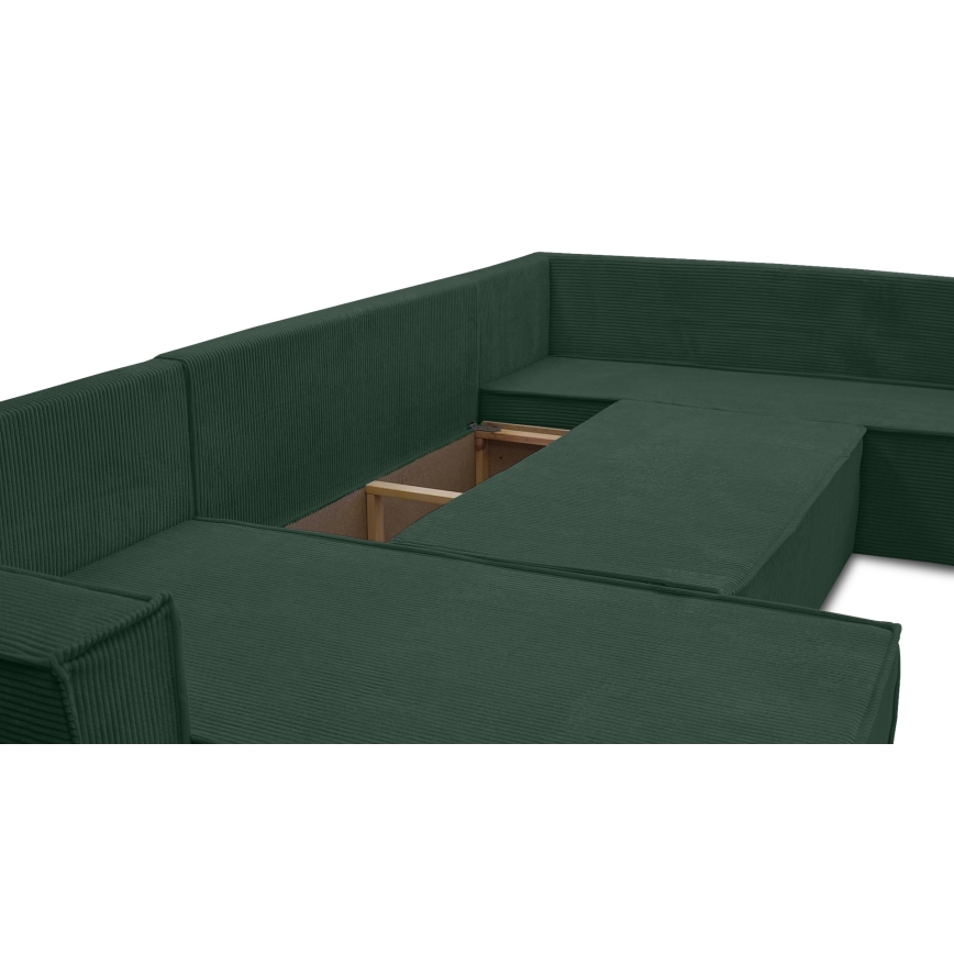 Canapé d'angle convertible en U universel LONDON vert