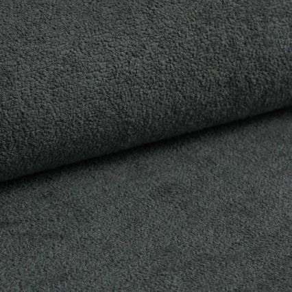 Canapé d'angle convertible en L HORTA, angle droit, gris anthracite avec coffre de rangement