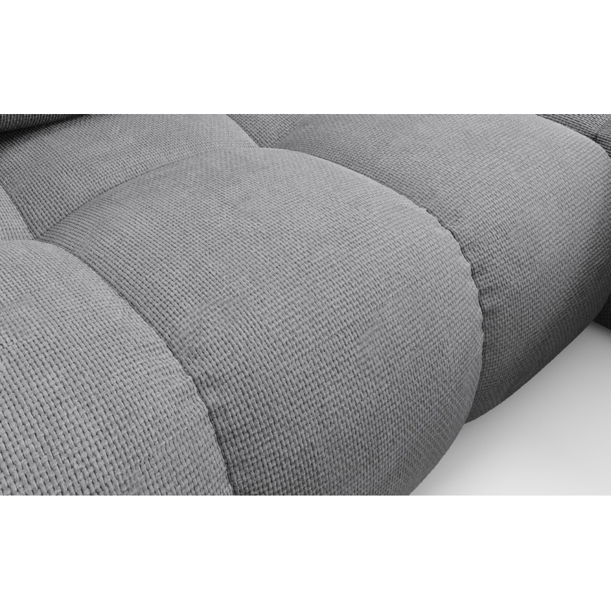 Canapé d'angle convertible rembourré ALMADA avec coffre de rangement en L, angle droit, gris