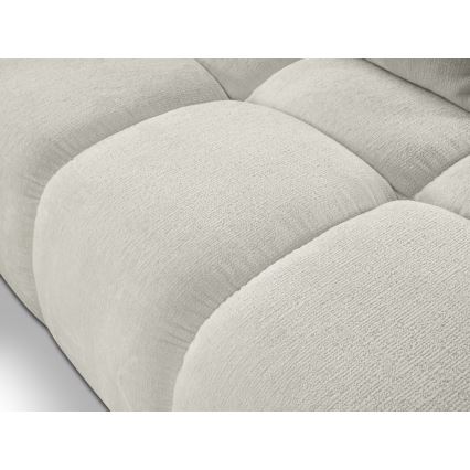 Canapé d'angle rembourré ALMADA convertible en L, version gauche, beige, avec coffre de rangement