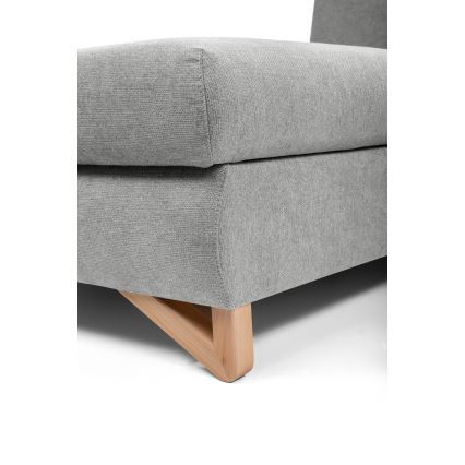 Canapé d'angle convertible rembourré AVESTA avec coffre de rangement, en L, version gauche, gris