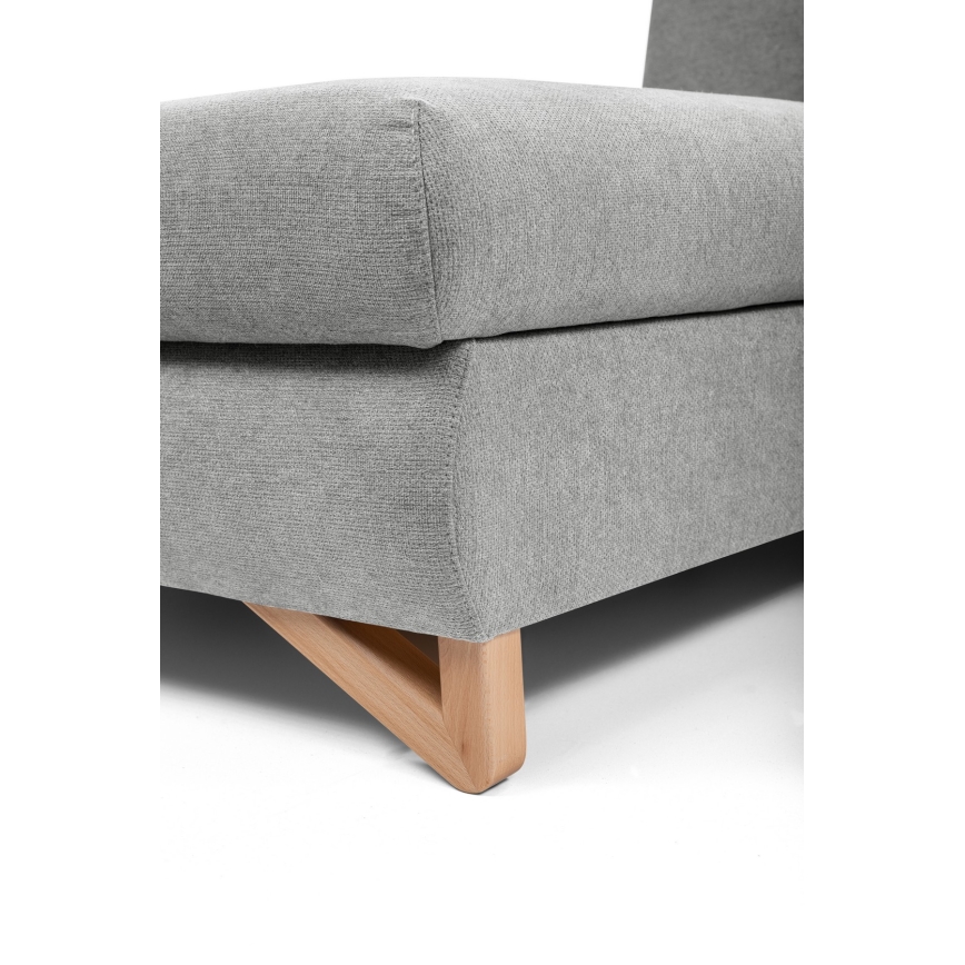 Canapé d'angle convertible rembourré AVESTA avec coffre de rangement, en L, version gauche, gris