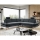 Canapé d'angle convertible rembourré AVESTA en L, version droite, avec coffre de rangement, coloris anthracite