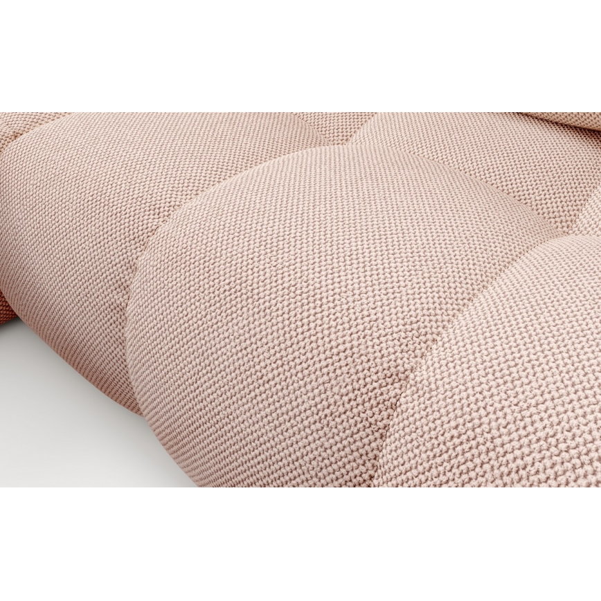 Canapé d'angle convertible ALMADA en L avec coffre de rangement, angle gauche, rose