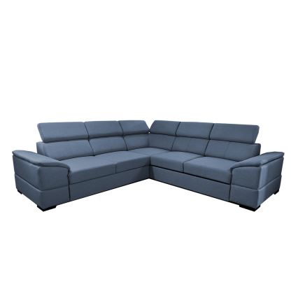 Canapé d'angle réversible et convertible GRANADA avec coffre de rangement, bleu