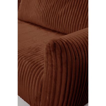 Canapé d'angle réversible convertible en L FRIDA marron avec coffre de rangement