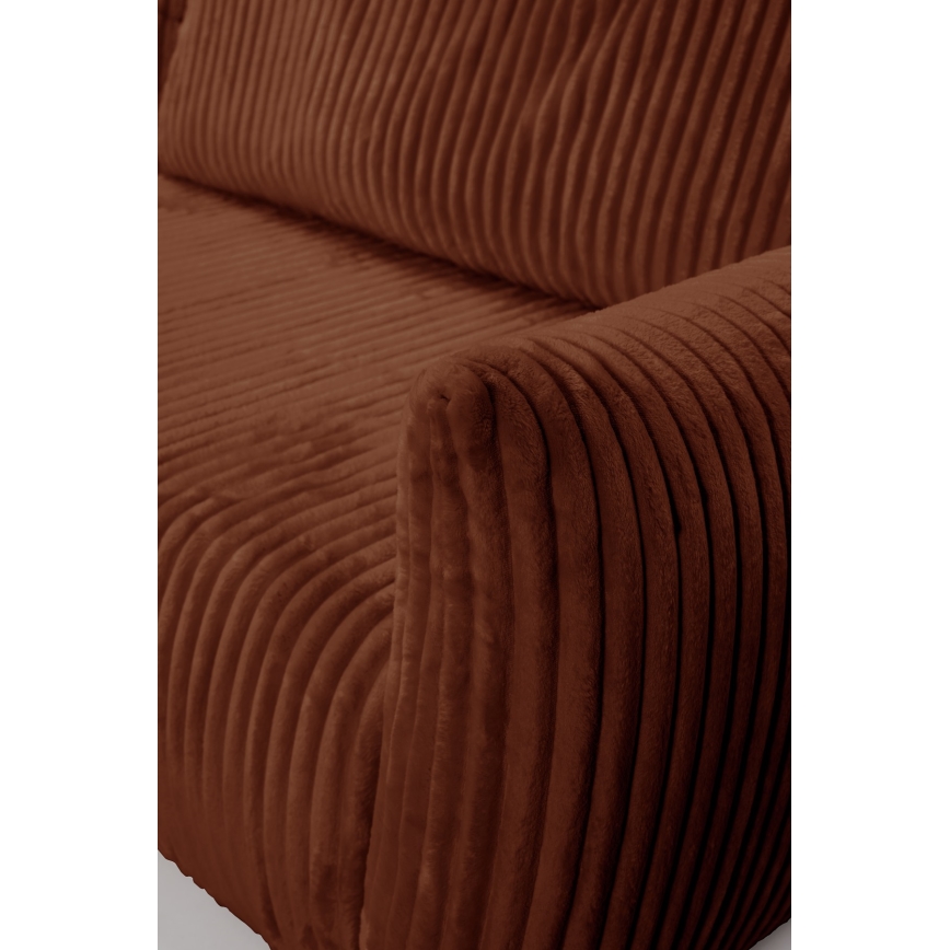 Canapé d'angle réversible convertible en L FRIDA marron avec coffre de rangement