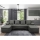 Canapé d'angle convertible réversible en U ALMEIDA avec coffre de rangement, anthracite