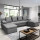 Canapé d'angle convertible réversible en U avec coffre de rangement ALMEIDA gris