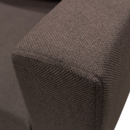 Canapé d'angle convertible en U réversible SEYA marron avec coffre de rangement