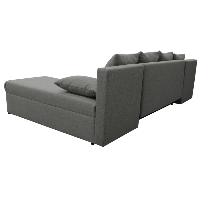 Canapé d'angle convertible réversible en U ALMEIDA avec coffre de rangement, anthracite