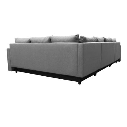 Canapé d'angle universel modulable en U SEYA avec rangement, gris