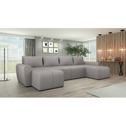 Canapé d'angle convertible universel rembourré NEWPORT gris