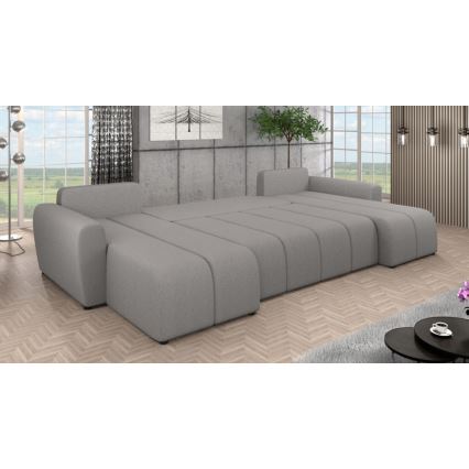 Canapé d'angle convertible universel rembourré NEWPORT gris