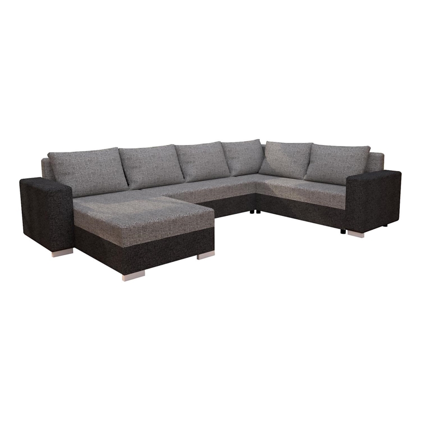 Canapé d'angle convertible universel rembourré YORK marron/beige
