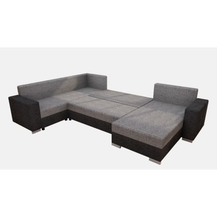 Canapé d'angle convertible universel rembourré YORK marron/beige