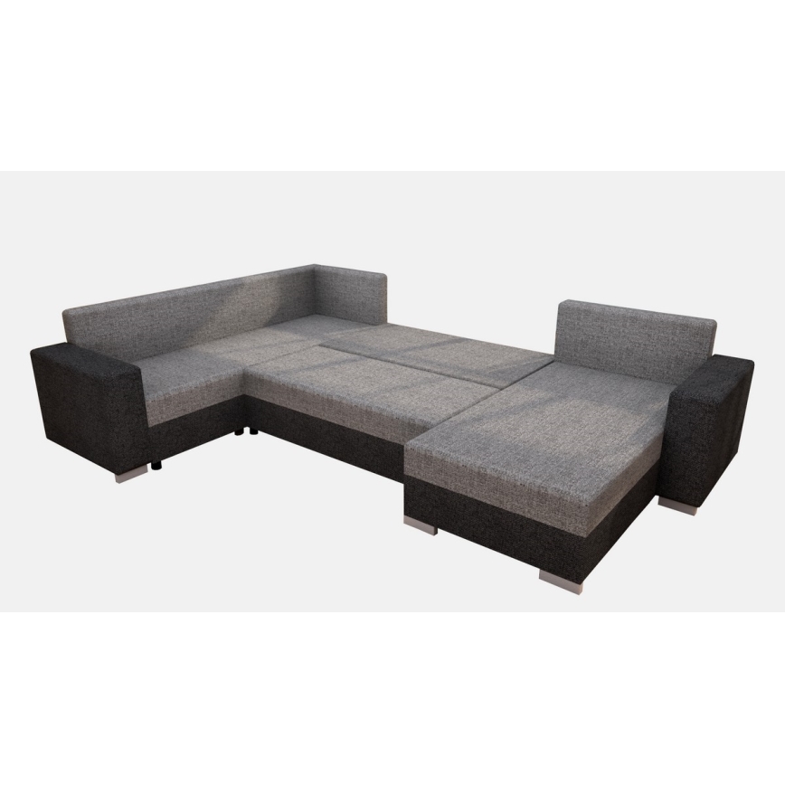 Canapé d'angle convertible universel rembourré YORK marron/beige