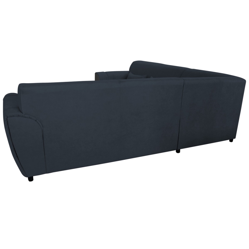 Canapé d'angle convertible VISEU en L avec coffre de rangement, version droite — anthracite/noir