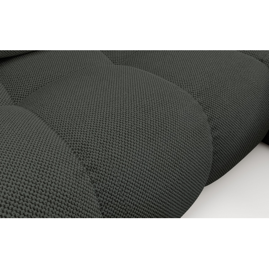 Canapé d'angle rembourré convertible ALMADA en L, coffre de rangement, version droite, anthracite