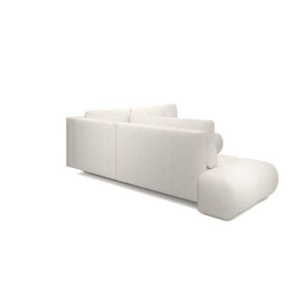 Canapé d'angle convertible rembourré avec rangement en L ALMADA gauche beige
