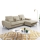 Canapé d'angle rembourré convertible ALTA en L, version droite, beige, avec coffre de rangement