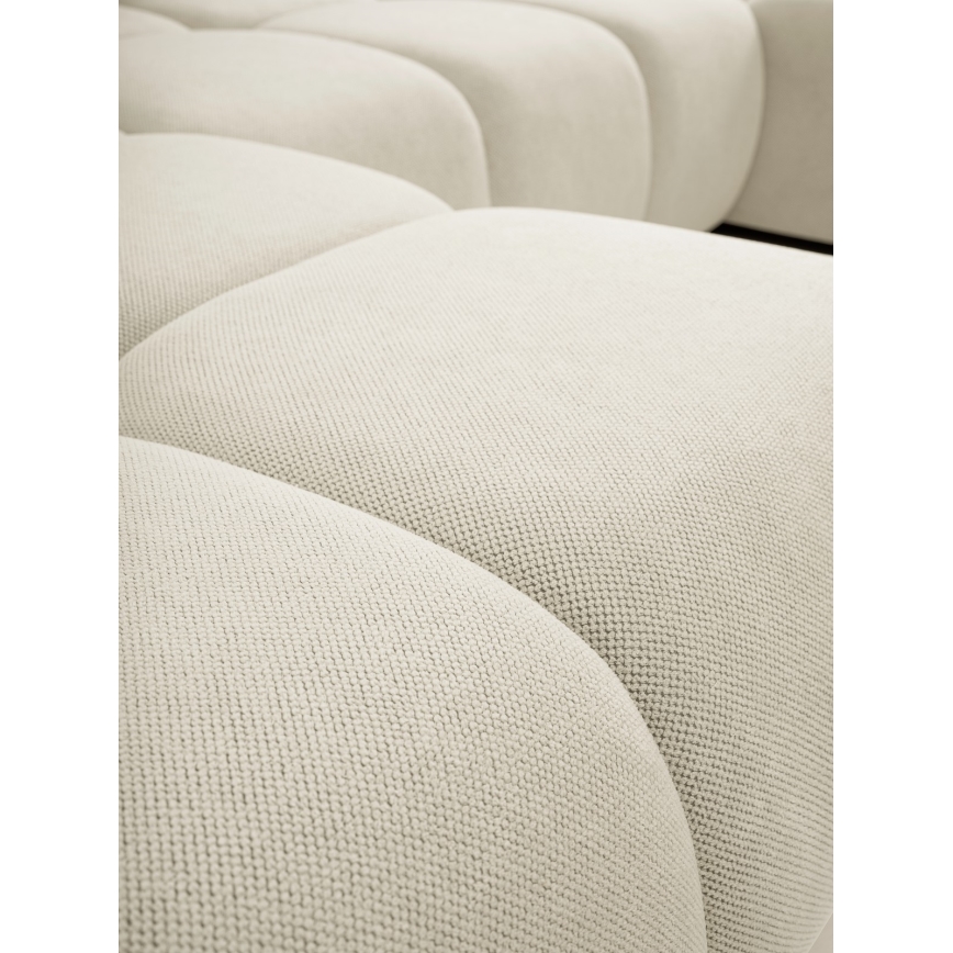 Canapé d'angle rembourré en U ALMADA, convertible avec coffre de rangement, beige