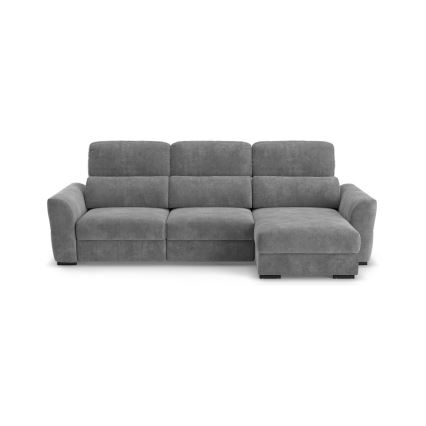 Canapé d'angle réversible convertible 3 places avec coffre de rangement TRENTO gris
