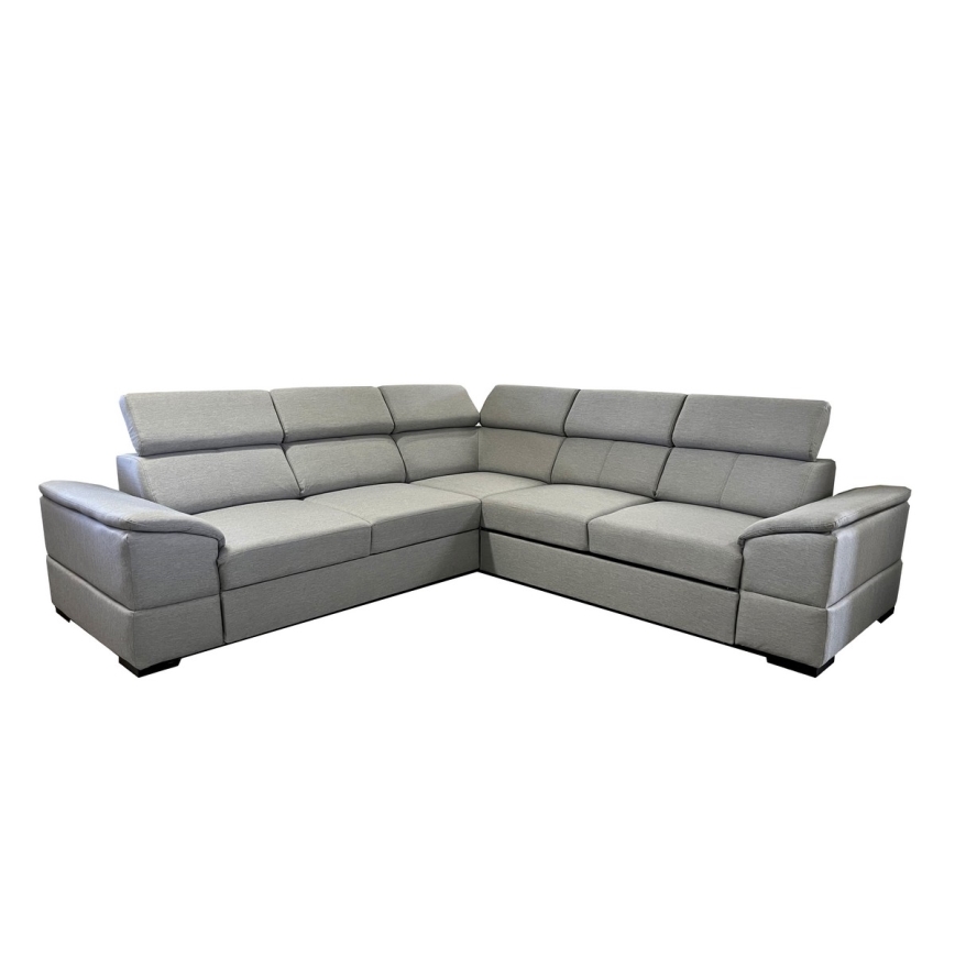 Canapé d'angle convertible réversible avec coffre de rangement GRANADA, gris